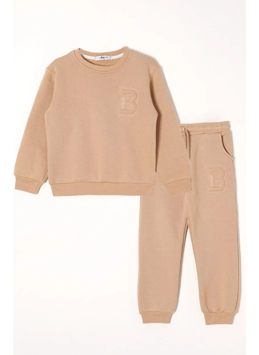 Zepkids B Printed Mink Color Boy Tracksuit