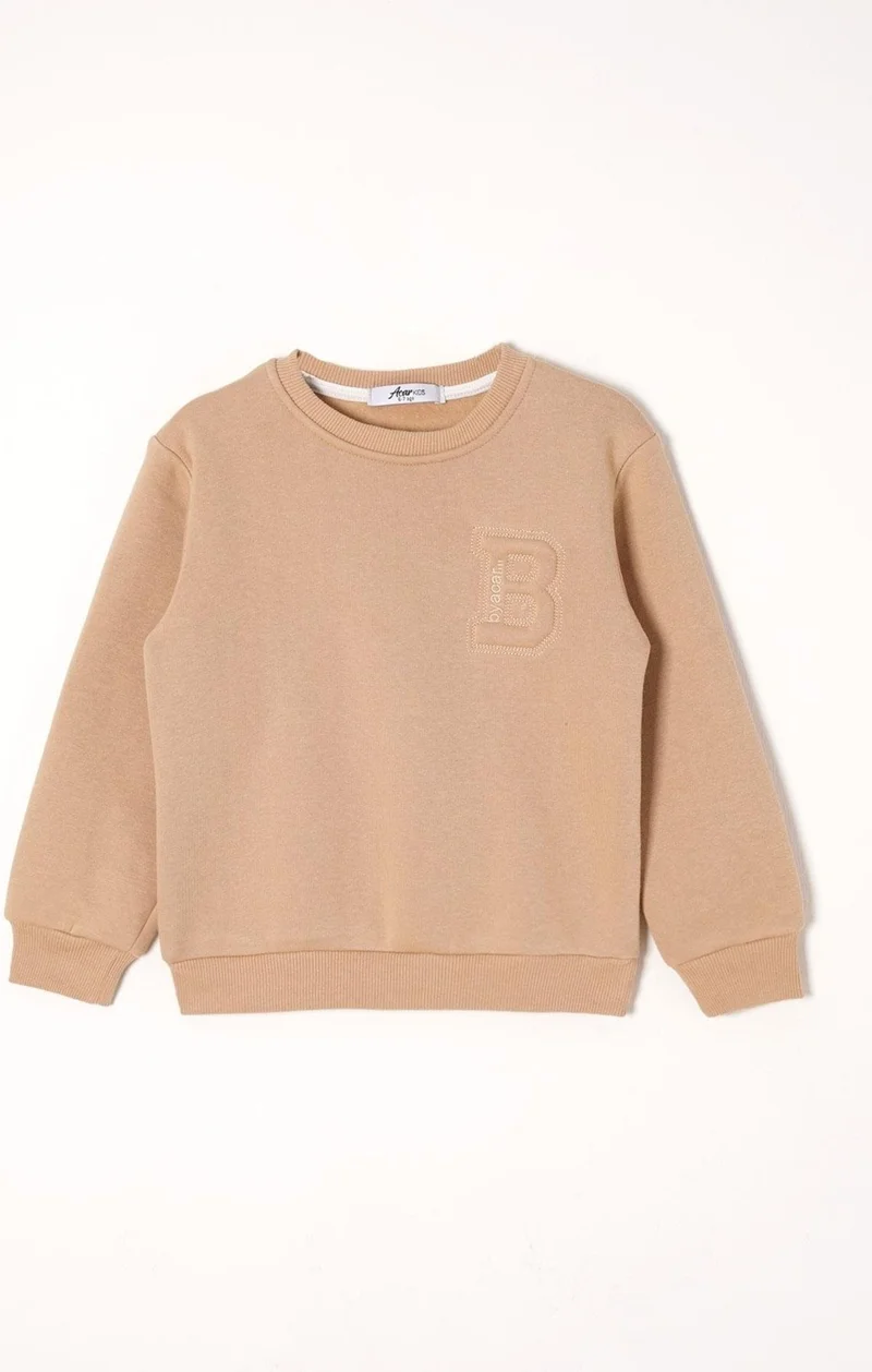 زيبكيدز B Printed Mink Color Boy Tracksuit