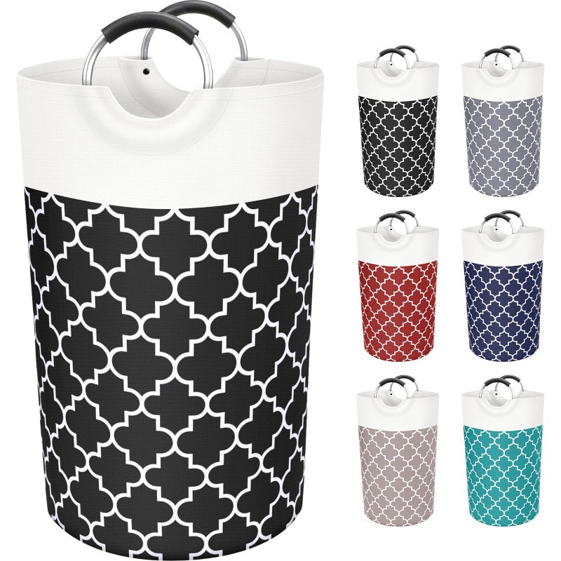 Fabspace Large Laundry Basket Laundry Hamper Bag Washing Bin Clothes Bag Collapsible Tall With Handles Waterproof Travel Bathroom College Essentials Storage For College Dorm Family Black82L