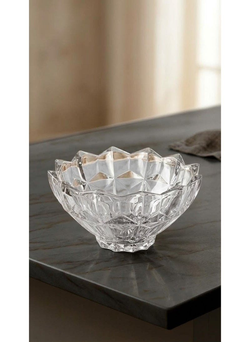 Rayan High-quality glass bowl for serving fruit and soup, featuring a modern design. - Image 1