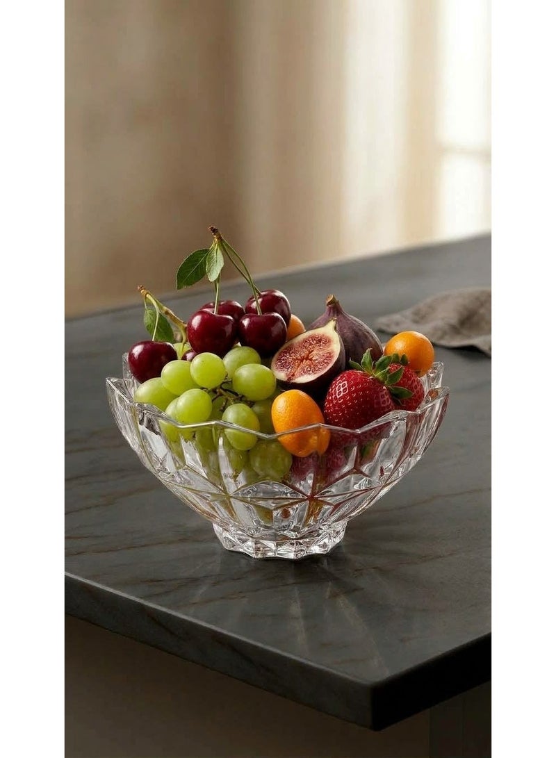 Rayan High-quality glass bowl for serving fruit and soup, featuring a modern design. - Image 2