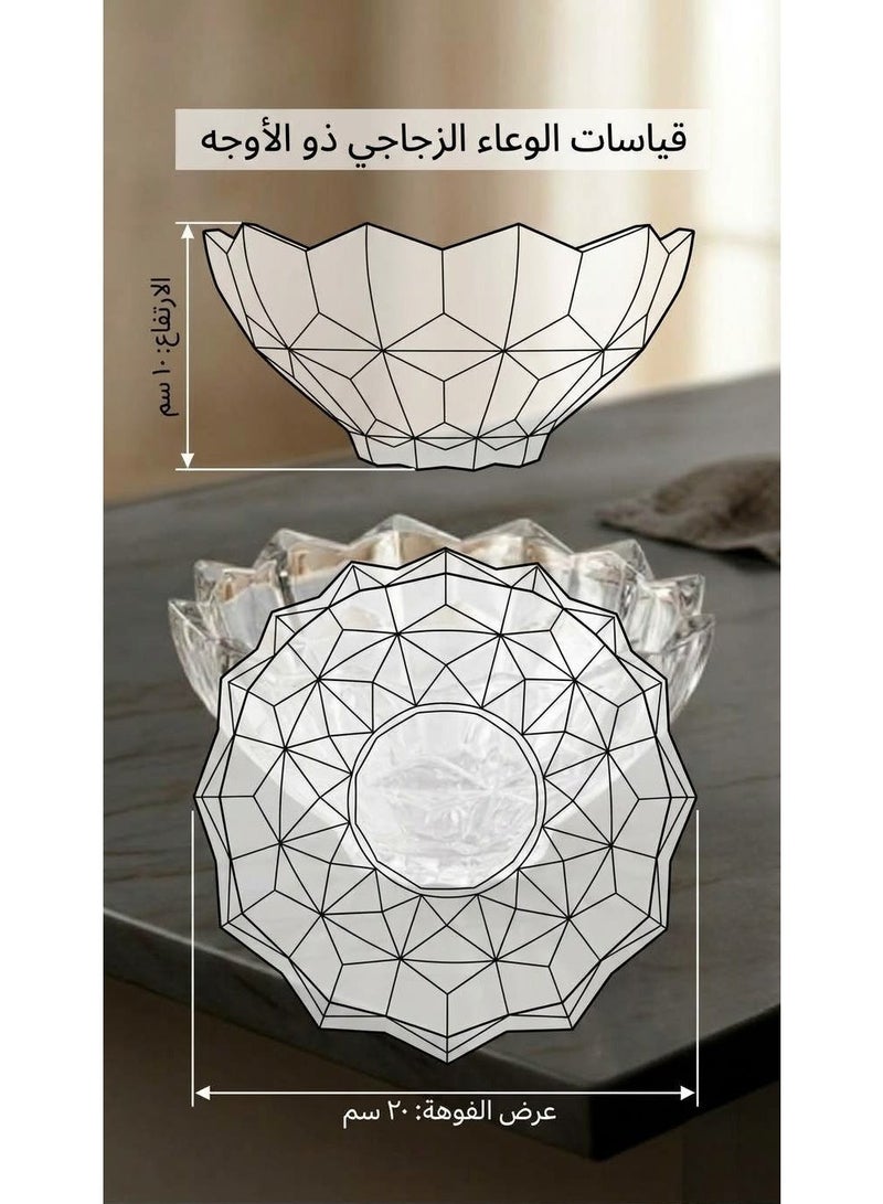 Rayan High-quality glass bowl for serving fruit and soup, featuring a modern design. - Image 3