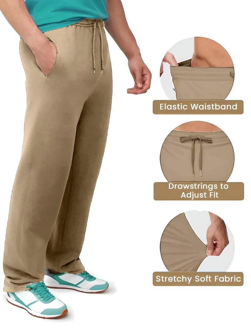 Nobero  Men's Beige Joggers with Drawstring for Men | Best Price UAE
