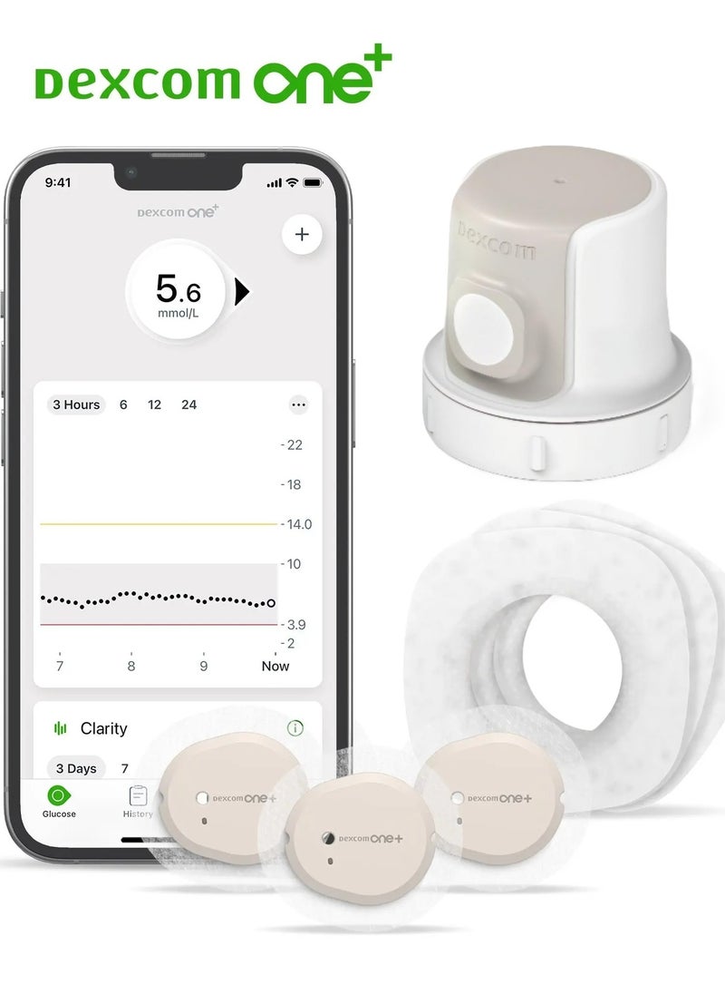 DEXCOM - Blood Glucose Sensor Dexcom One+ Offers Continuous Glucose Monitoring with Precision and Discretion Scan-free, Calibration-Free Measurement, Waterproof (USA ) - Image 1