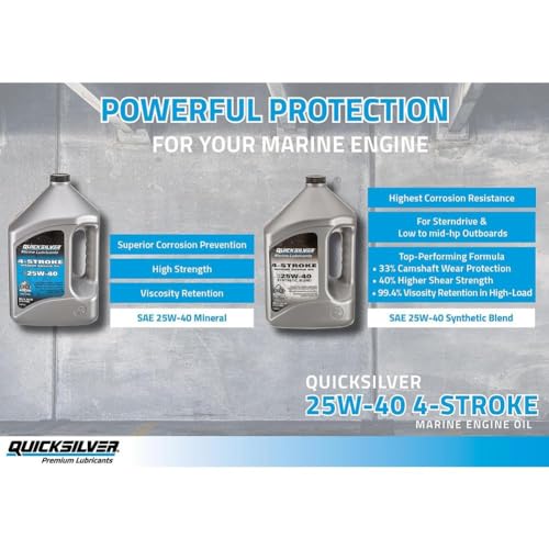 Quicksilver 25W-40 4-Stroke Synthetic Blend Marine Engine Oil, 1 Gallon - Image 3