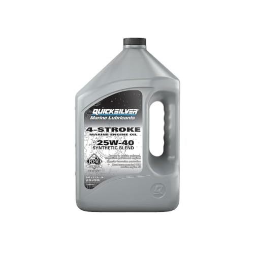 Quicksilver 25W-40 4-Stroke Synthetic Blend Marine Engine Oil, 1 Gallon - Image 1