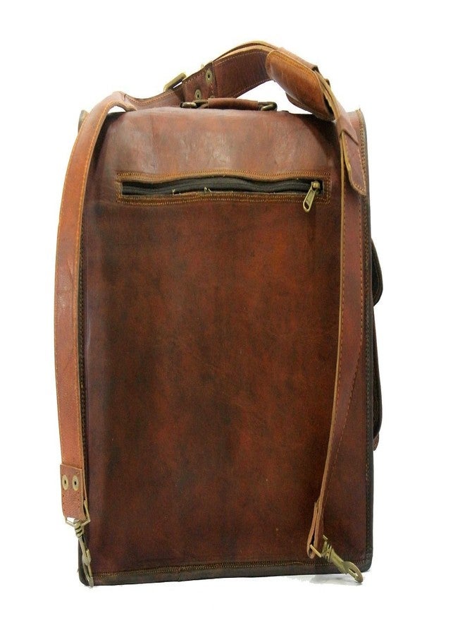 Madosh Men's Genuine Leather Laptop Side Shoulder Messenger Office Crossbody Briefcase Brown Bag - Image 4