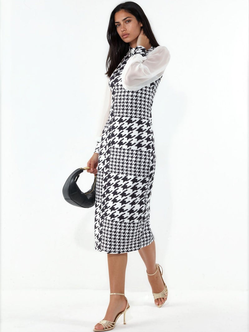 Jennyfer Geometric Bodycon Midi Dress - Image 2