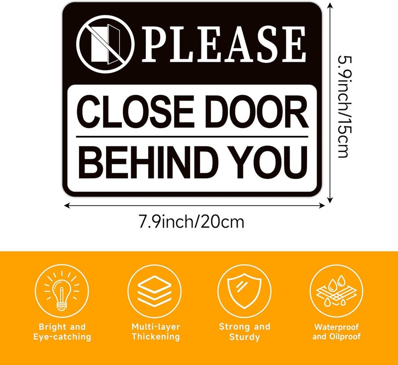 LUHIMO Please Close Door Behind You Sign, Self Adhesive Weatherproof Vinyl Close The Door Stickers, Keep Door Closed Sign for Home Office Business Hospital Restroom School - Image 2