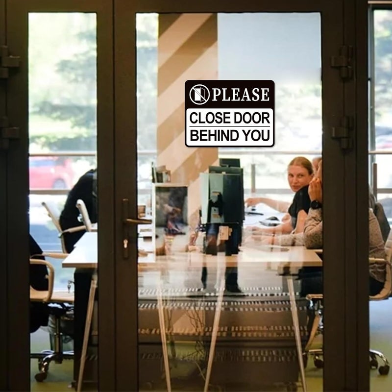 LUHIMO Please Close Door Behind You Sign, Self Adhesive Weatherproof Vinyl Close The Door Stickers, Keep Door Closed Sign for Home Office Business Hospital Restroom School - Image 5