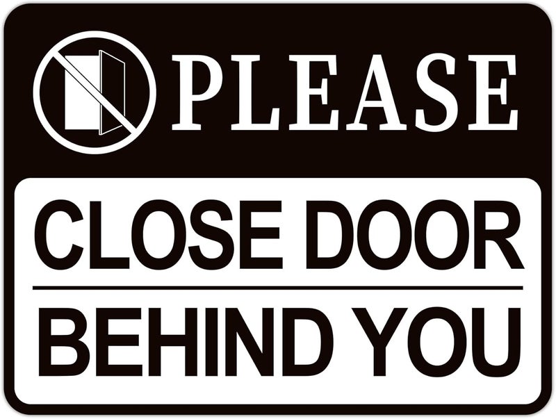 LUHIMO Please Close Door Behind You Sign, Self Adhesive Weatherproof Vinyl Close The Door Stickers, Keep Door Closed Sign for Home Office Business Hospital Restroom School - Image 1