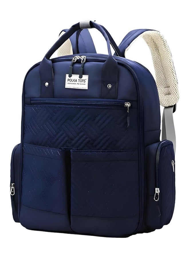 POLKA TOTS Multifunctional Diaper Baby Bag for Mothers for Travel with Waterproof Fabric, Insulated Bottle Pockets, Tissue Pouch, 10+ Compartments, Ergonomic Shoulder Straps & Included Stroller Straps - Image 1