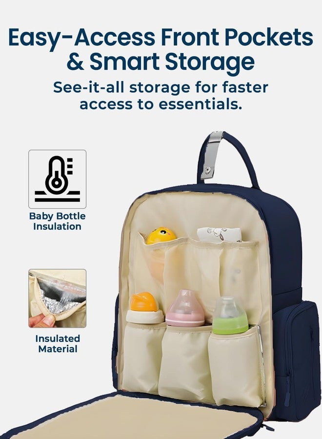 POLKA TOTS Multifunctional Diaper Baby Bag for Mothers for Travel with Waterproof Fabric, Insulated Bottle Pockets, Tissue Pouch, 10+ Compartments, Ergonomic Shoulder Straps & Included Stroller Straps - Image 2