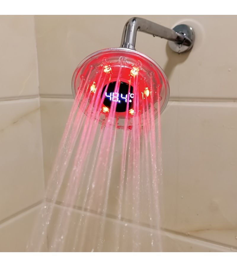 كامب رأس دش جدار LED 4 بوصة مع التحكم في درجة الحرارة وإضاءة متغيرة الألوان، يعمل بالطاقة المائية دون بطارية - Image 2