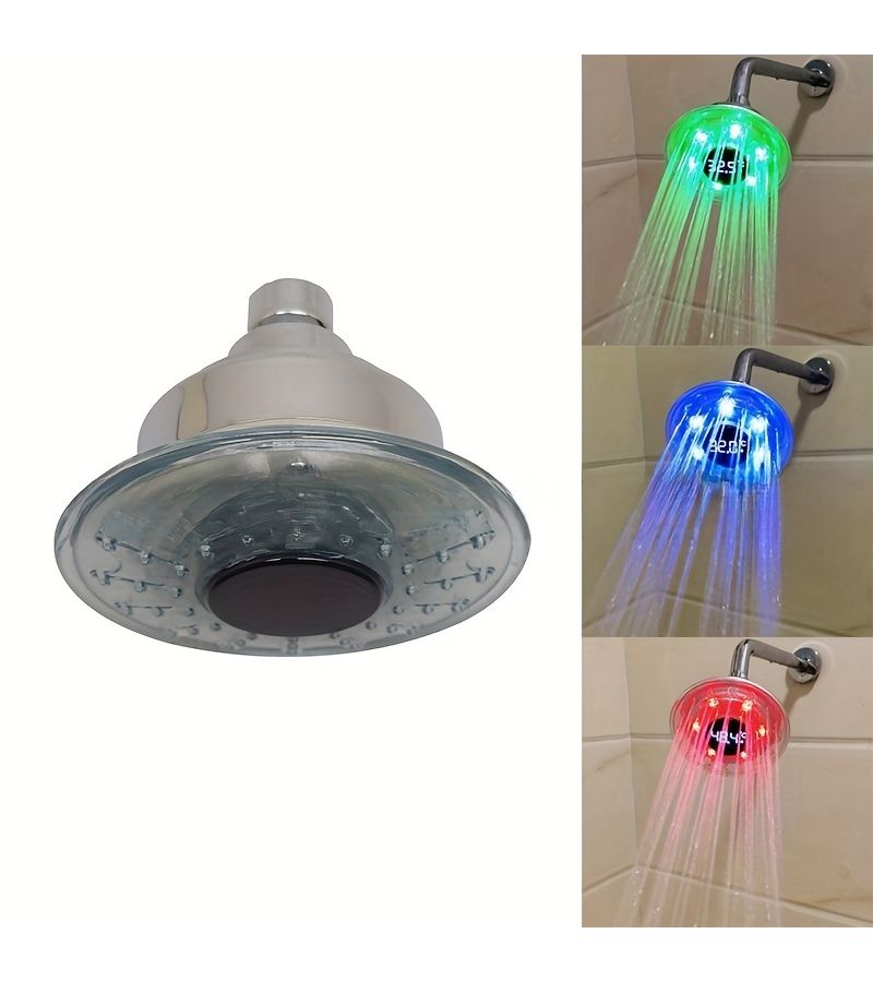 كامب رأس دش جدار LED 4 بوصة مع التحكم في درجة الحرارة وإضاءة متغيرة الألوان، يعمل بالطاقة المائية دون بطارية - Image 1