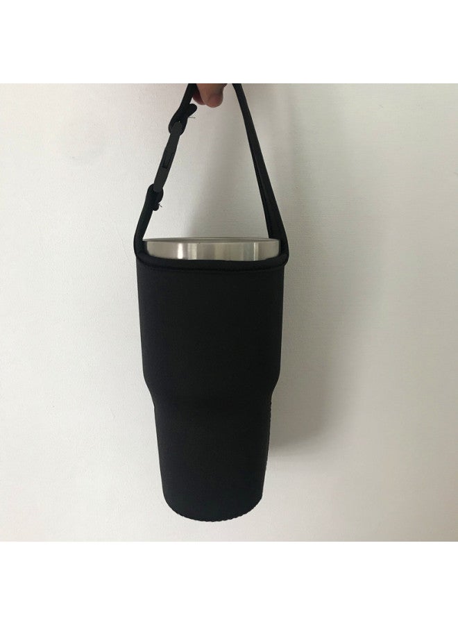 Solid Color Ice Cup 30Oz Car Cup Cover Diving Material Buckle Insulation Handbag Wholesale Support Creative Logo-Color:Pure Black-Capacity:Ice Bully Cup Special (30oz))  - Image 1
