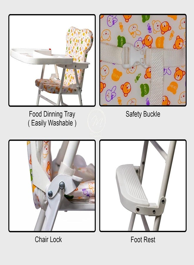 Maanit Mealtime High Chair with Soft Cushion and Protection Belt for Baby (Beige) - Image 5