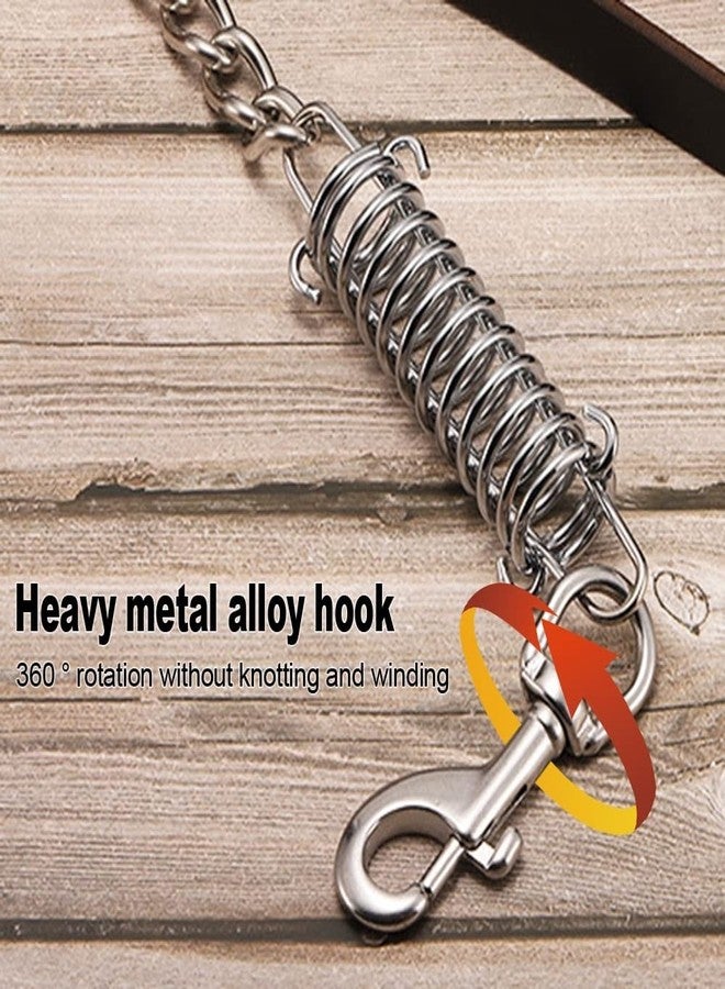 DONGKER Dog Chain Lead,21.6" Leather Explosion-Proof Spring Short Dog Leash with Metal Alloy Buckle for Medium Large Dogs Training Walking - Image 5