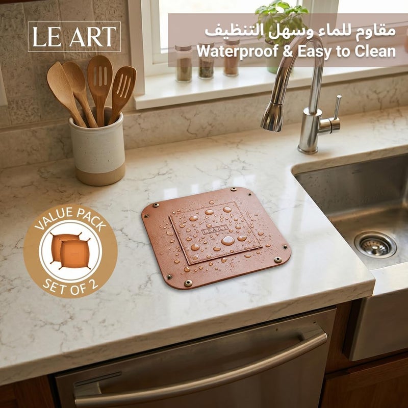لي آرت صينية تخزين LEART - صينية صغيرة ومدمجة متعددة الاستخدامات | منظم للمكتب، بجانب السرير، مدخل المنزل | صينية تخزين للمفاتيح، العملات المعدنية، القرطاسية، المجوهرات (كراميل | مجموعة من 2) - Image 5