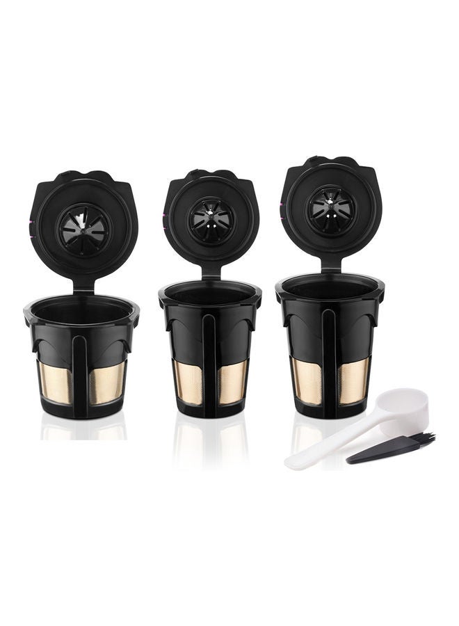 NIBEMINENT 3-Piece Reusable Refillable Capsules Coffee Cup Filter Black 18x6.5x7.5cm - Image 1