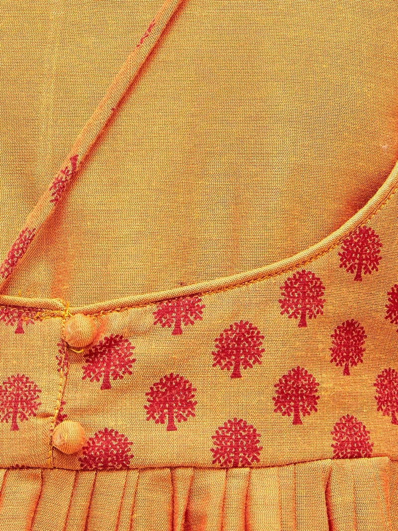 VASTRAMAY Girls’ Orange Anarkali Suit Set with Matching Bottom & Potli Bag – Elegant Ethnic Wear - Image 4