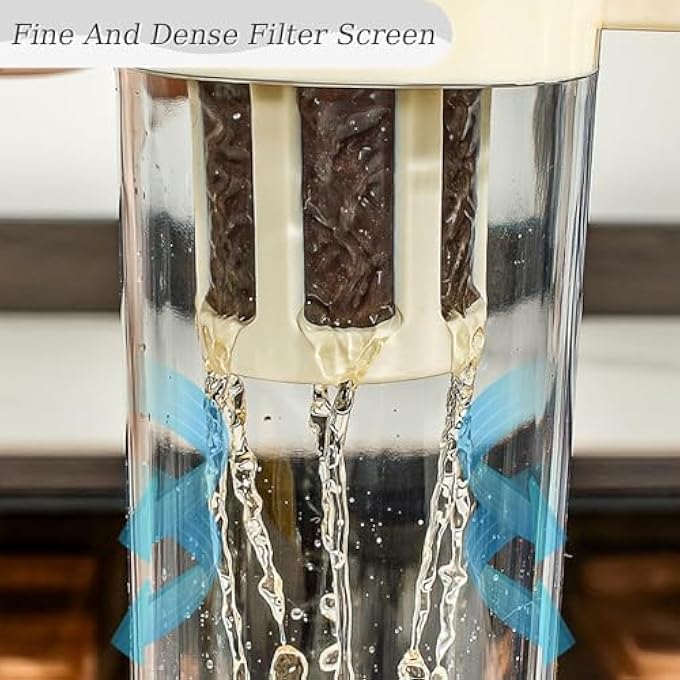 إكسفور ماكينة القهوة الباردة مع شبكة فلتر نايلون قابلة للإزالة 1100 مل PP مع مقبض علوي على طريقة يدوي ماكينة القهوة الباردة بفلتر بيج - Image 4