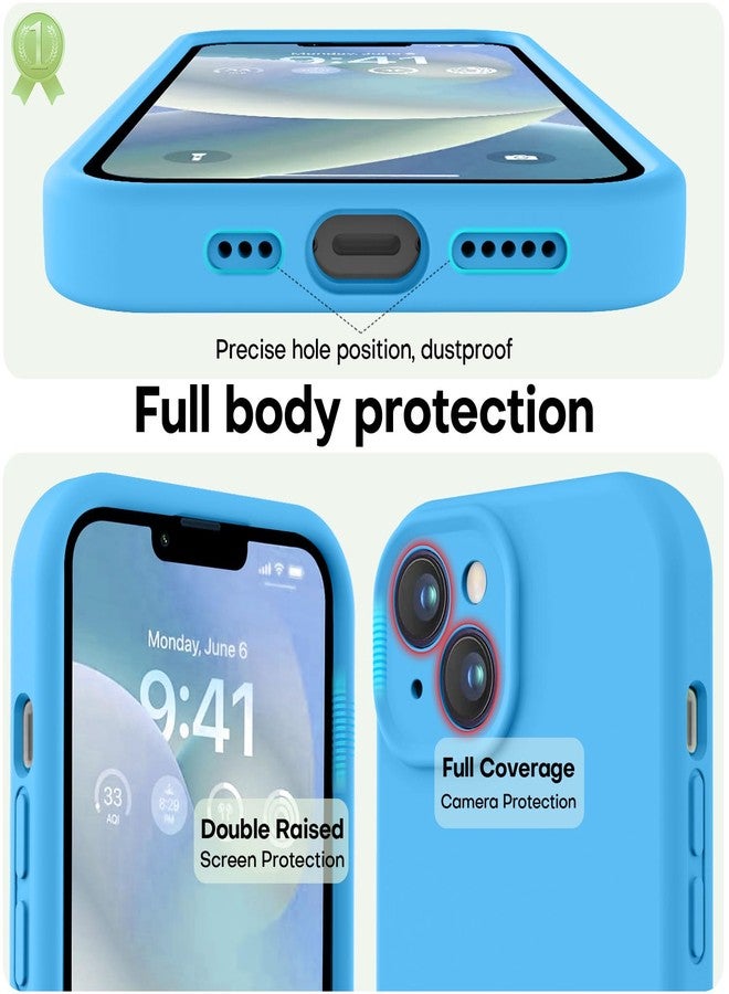 LOVE 3000 جراب LOVE 3000 مصمم خصيصًا لهاتف iPhone 14، مصنوع من السيليكون الفاخر مع بطانة ناعمة من الألياف الدقيقة المقاومة للخدش، جراب واقٍ مقاوم للصدمات مناسب للرجال والنساء والفتيات، مقاس 6.1 بوصة، باللون الأزرق - Image 3