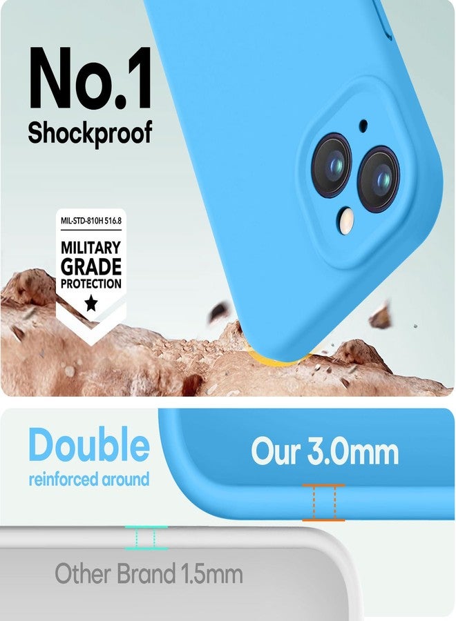 LOVE 3000 جراب LOVE 3000 مصمم خصيصًا لهاتف iPhone 14، مصنوع من السيليكون الفاخر مع بطانة ناعمة من الألياف الدقيقة المقاومة للخدش، جراب واقٍ مقاوم للصدمات مناسب للرجال والنساء والفتيات، مقاس 6.1 بوصة، باللون الأزرق - Image 4