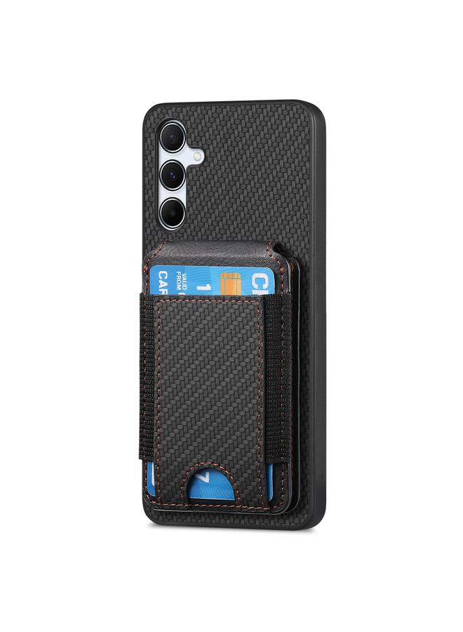 S-TOP Case For Samsung Galaxy A34 5G Carbon Fiber Vertical Flip Wallet Stand Phone Case - Image 2