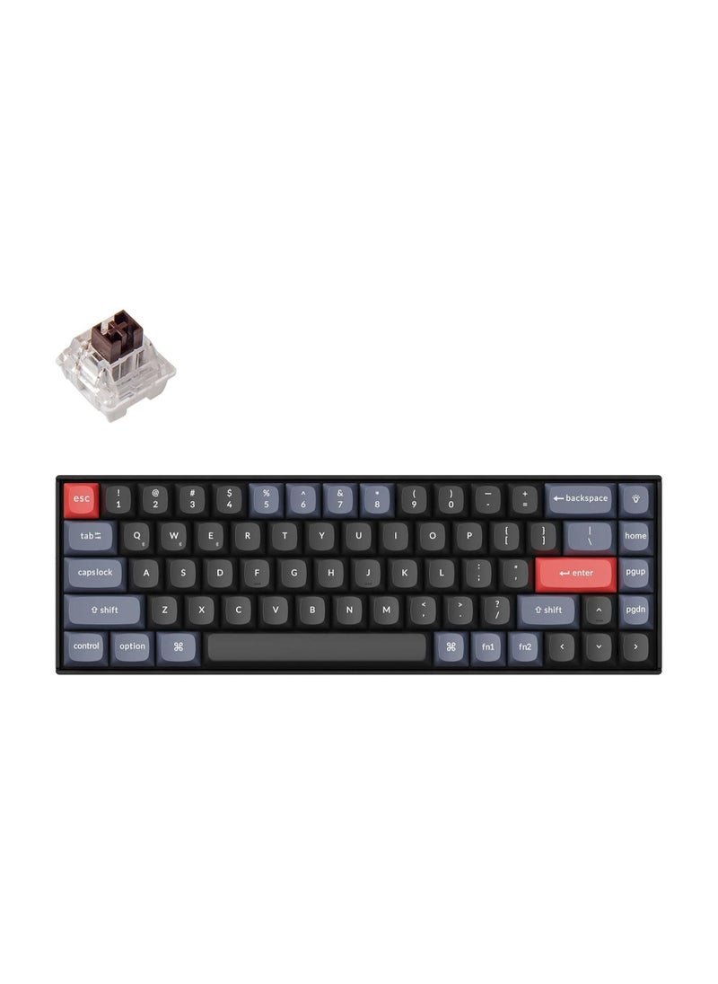 Keychron - K6 Pro Wireless Custom Mechanical Keyboard, QMK/VIA Programmable Macro, Hot-Swappable Keychron K Pro Brown Switch Keyboard, 65% Layout RGB Backlit Office Keyboard for Mac Windows Linux - Image 1