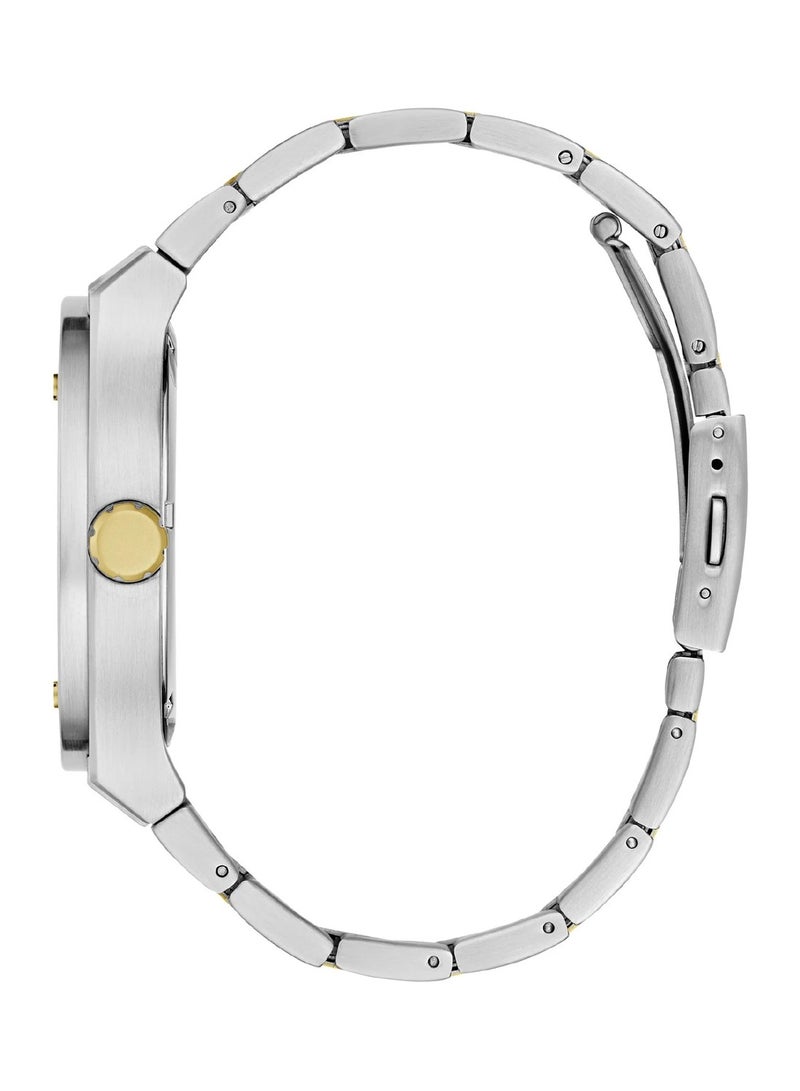 GUESS ساعة جيت للرجال بقرص أخضر من الكوارتز التناظري من الفولاذ المقاوم للصدأ GW0795G1 - 45 مم - Image 3