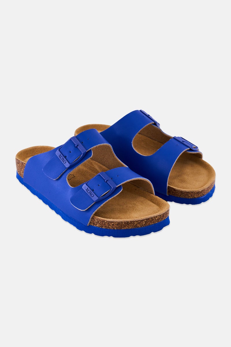 XOXO Women Slip On Cork Sandals, Ultra Blue - Image 1