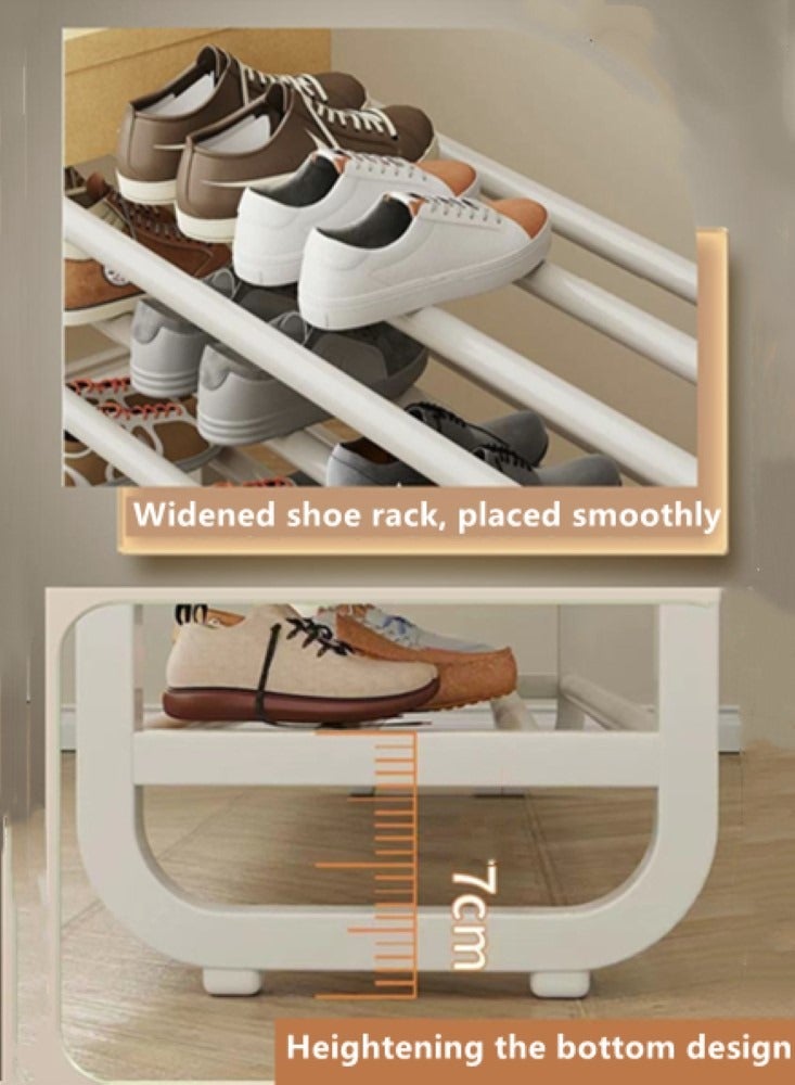 كوتيس 5-طبقات بسيطة رف الأحذية الجمعية الأحذية الرف تخزين المنظم الفولاذ المقاوم للصدأ الأبيض 60x23x73 سم - Image 3