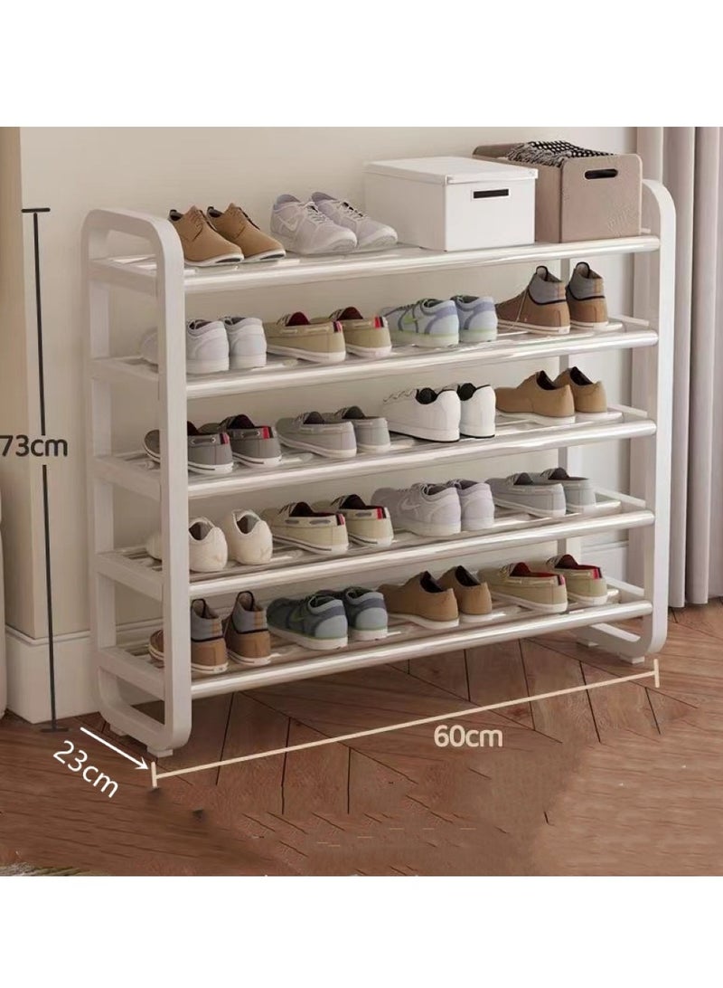 كوتيس 5-طبقات بسيطة رف الأحذية الجمعية الأحذية الرف تخزين المنظم الفولاذ المقاوم للصدأ الأبيض 60x23x73 سم - Image 5