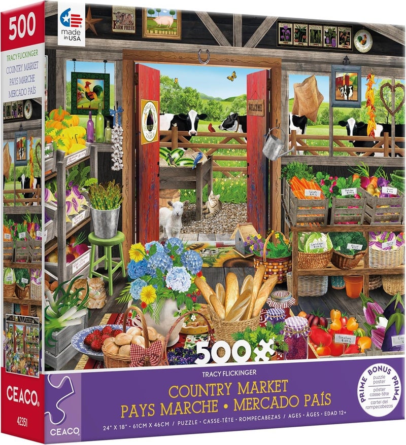Ceaco - Tracy Flickinger - Country Market - 500 Piece Jigsaw Puzzle - Image 1