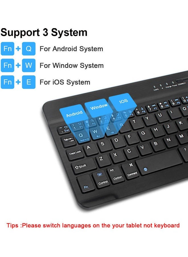NIBEMINENT 3-System Switch Multi-Language Universal Type Laptop Ipad BT Keyboard Mouse Suit Black  - Image 2