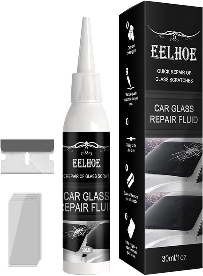 إيلهو سائل إصلاح زجاج السيارة، مجموعة إصلاح زجاج السيارة، مجموعة إصلاح زجاج الزجاج الأمامي، سائل إصلاح الزجاج 30 مل، محلول سائل إصلاح زجاج السيارة للزجاج الأمامي للسيارة - Image 2