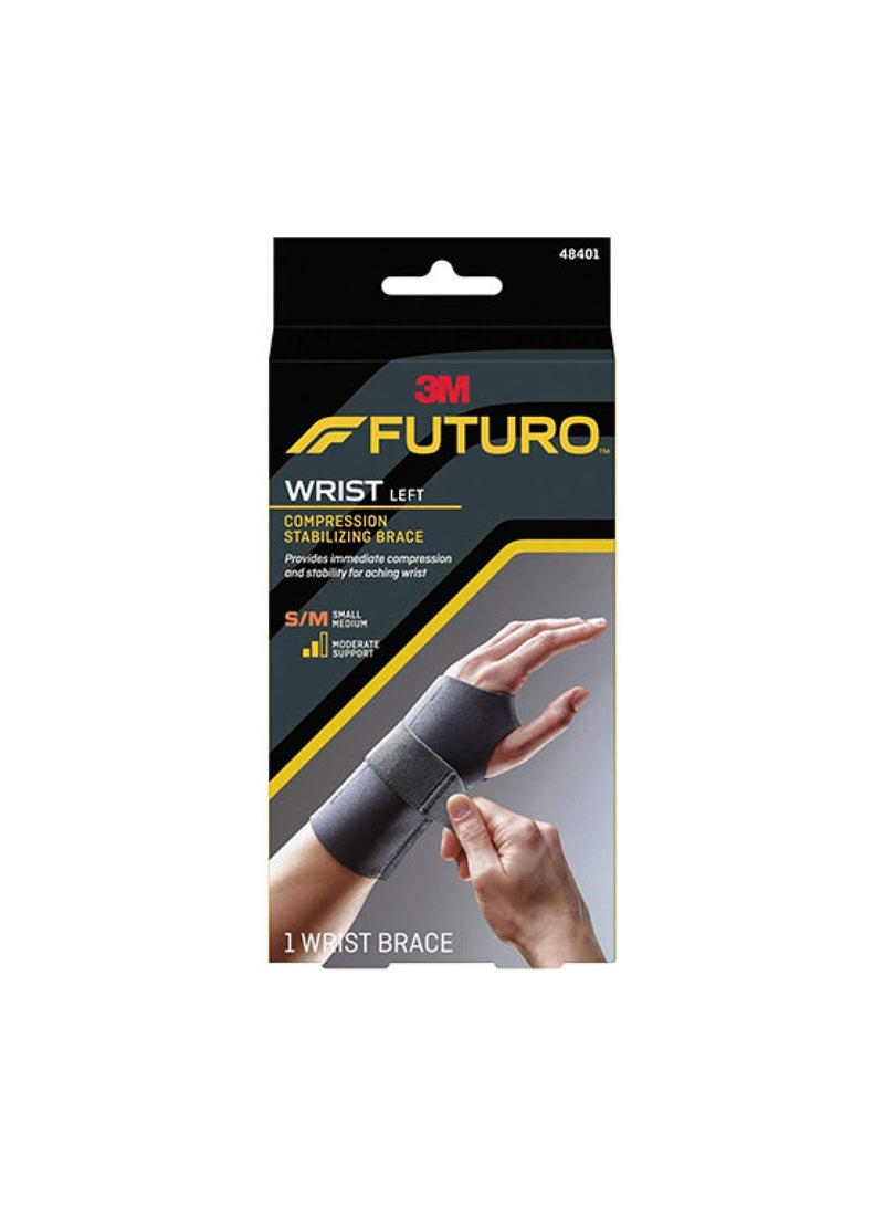 FUTURO Wrist Compression Stabilizing Brace 48401, Left Hand, Small, Medium Size, 1 Wrist Brace