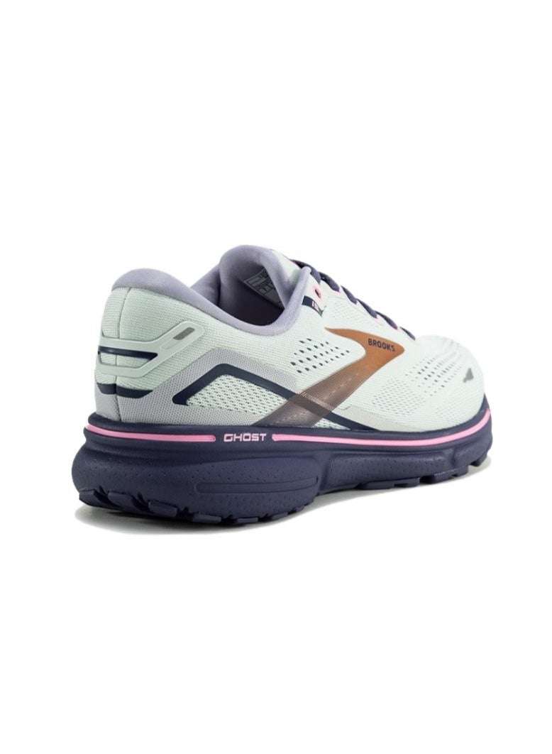 Brooks 【Back To School】Ghost 15 Cushioning Professional Men and Women  Running Shoes Light Gray/Purple  - Image 3