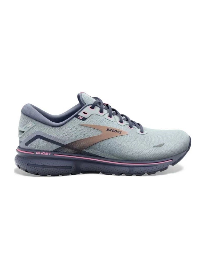 Brooks 【Back To School】Ghost 15 Cushioning Professional Men and Women  Running Shoes Light Gray/Purple  - Image 2