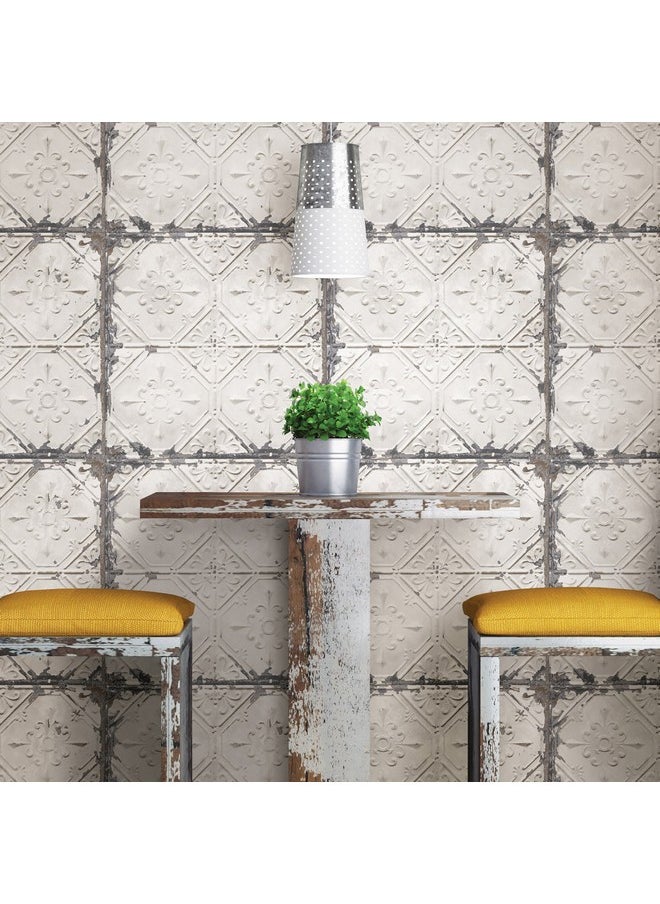 NuWallpaper Vintage Tin Tile Peel & Stick Wallpaper  - Image 3