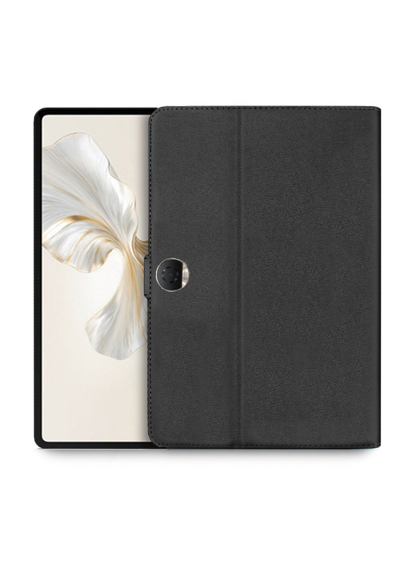 اوميكر غطاء حقيبة Honor Pad 9 بحجم 12.1 بوصة لعام 2023 من الجلد الصناعي مع إغلاق مغناطيسي - أسود - Image 1