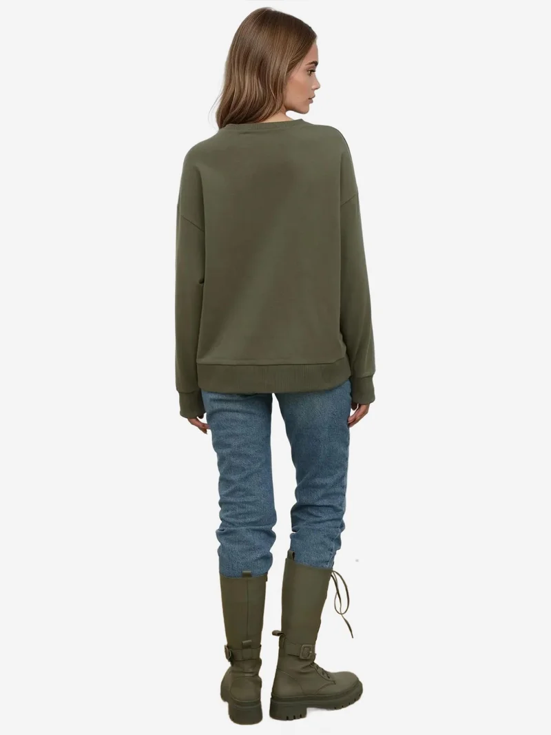 HICCUP Printed Crew Neck Relaxed Fit Sweatshirt