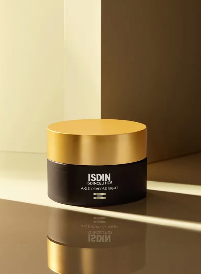 Isdinceutics A.G.E Reverse Night Cream [50Ml] – Night Recovery Cream With Melatonin To Stimulate Antioxidant Defenses And Restore Elasticity - Image 2