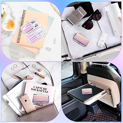 Aceoce Manicure Set Women Nail Clippers Professional Manicure Pedicure Kit Stainless Steel Nail Cutters Grooming Kit Personal Care Tools with Travel Case Gift for Women Gradual Purple - Image 4