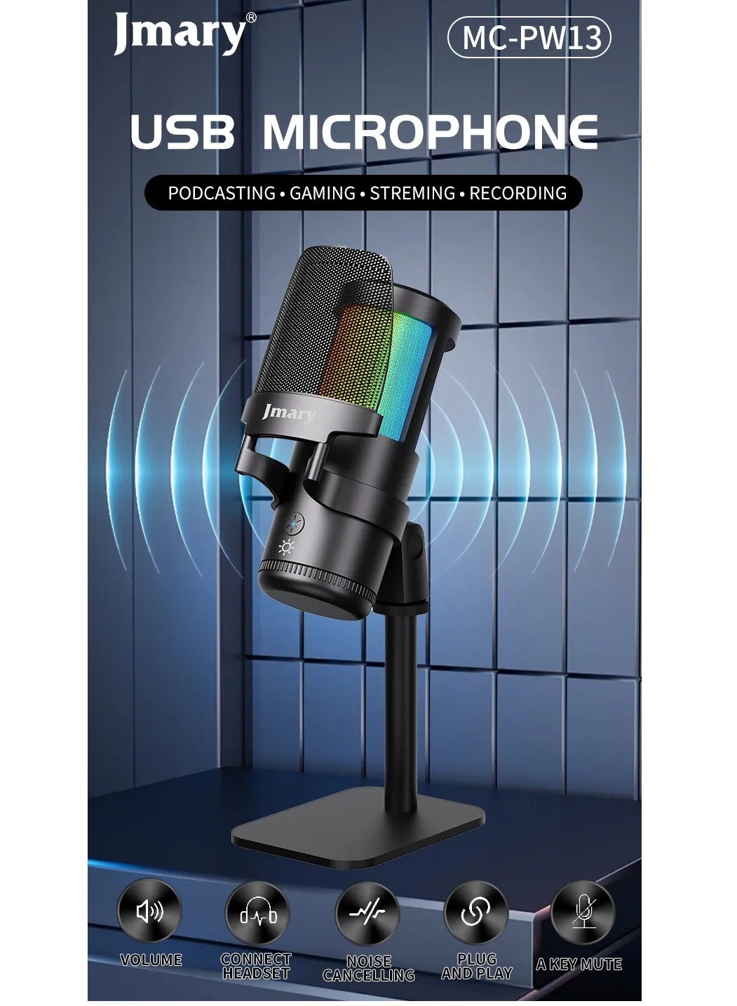 جيماري Jmary mc-pw13 Usb Microphone usb