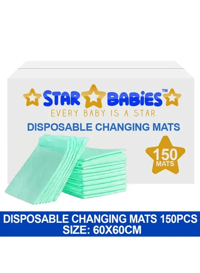 ستار بيبيز Star Babies  Disposable Changing Mats  60x60cm- Pack of 150 -Green