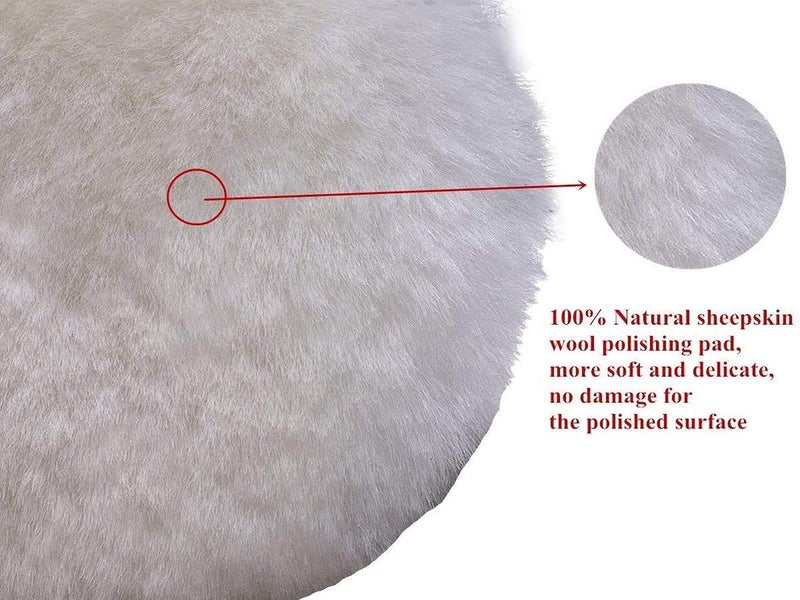 DIY Crafts Diy Crafts CTDIYHI57545 Pad 27 Soft Buffing Pads With Hook and Loop Back Wool Cutting Pad for Car Furniture Glass and So on Pack of 1 Pc 3 Off White  - Image 4