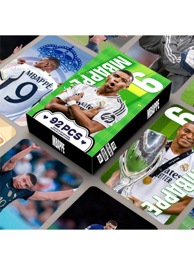 NIBEMINENT 92 Pcs Football Player Kylian Mbappé Lomo Cards Card For Fans Collection Gifts - Image 1