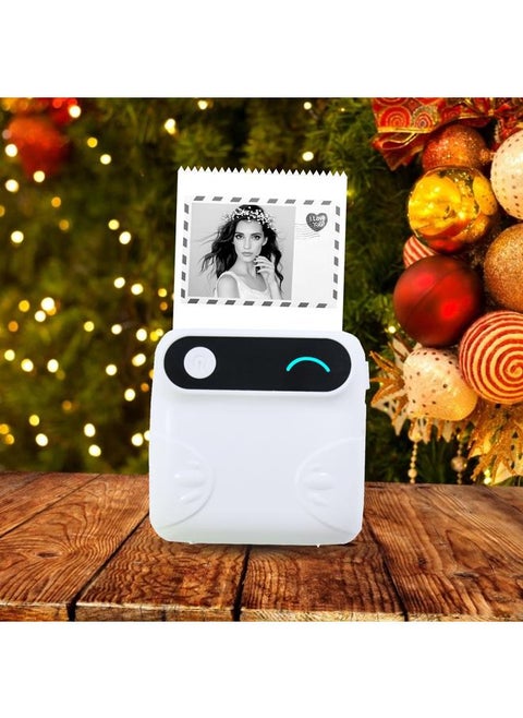 Mini BT Wireless Pocket Printer Portable Instant Mobile Printer Thermal Paper Receipt Printer Label Sticker Compatible with Android iOS Smartphone Windows for Journal Study Notes Memo Photo Picture Printing
